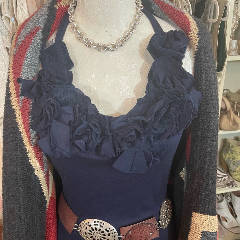 Ralph Lauren halter top rosette embellished bodice